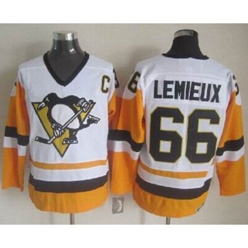 686193084963d_1 Penguins #66 Mario Lemieux White/Black CCM Throwback Stitched NHL Jersey