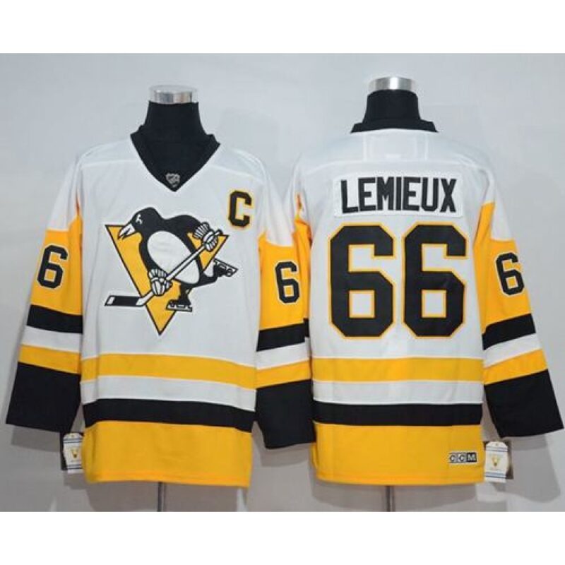 686193149918b_1 Penguins #66 Mario Lemieux White New Away Stitched NHL Jersey