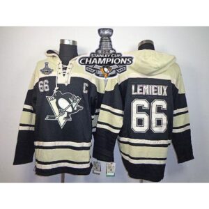 6861932466f3d_1 Penguins #66 Mario Lemieux Black Sawyer Hooded Sweatshirt 2016 Stanley Cup Champions Stitched NHL Jersey