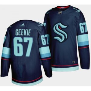 6861933d214d3_1 Men's Seattle Kraken #67 Morgan Geekie Navy Stitched Jersey