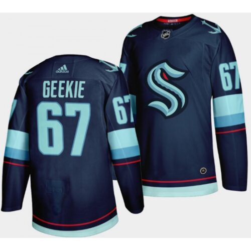 6861933d214d3_1 Men's Seattle Kraken #67 Morgan Geekie Navy Stitched Jersey