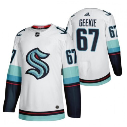 6861934050abe_1 Men's Seattle Kraken #67 Morgan Geekie White Stitched Jersey