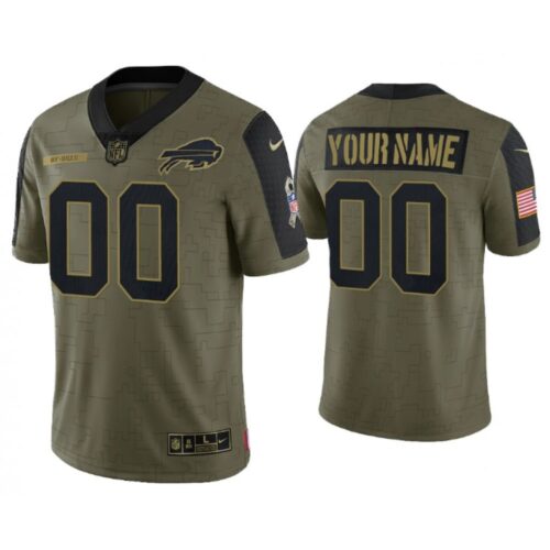 686193792d795_1 Men's Buffalo Bills Customized 2021 Olive Salute To Service Limited Stitched Jersey