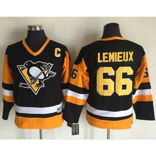 6861939ec0756_1 Penguins #66 Mario Lemieux Black CCM Throwback Stitched Youth NHL Jersey