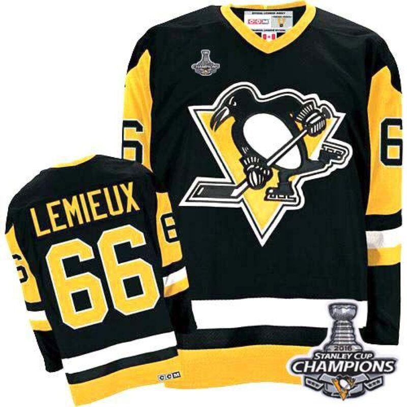 686193a1ac9db_1 Penguins #66 Mario Lemieux Black CCM Throwback 2016 Stanley Cup Champions Stitched Youth NHL Jersey