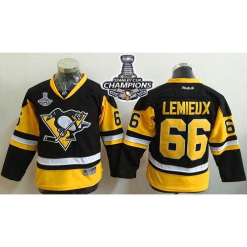 686193a7746df_1 Penguins #66 Mario Lemieux Black Alternate 2016 Stanley Cup Champions Stitched Youth NHL Jersey