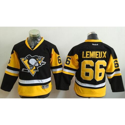 686193aa46ab3_1 Penguins #66 Mario Lemieux Black Alternate Stitched Youth NHL Jersey