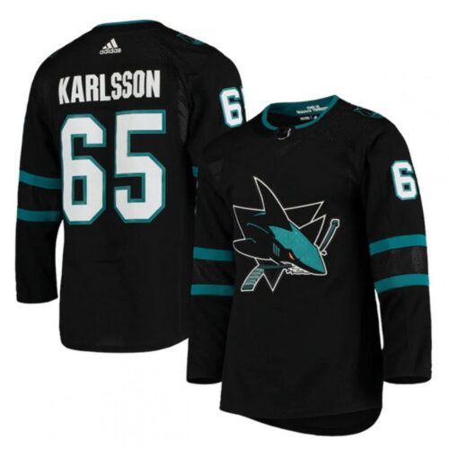 686193c157f0c_1 Men's San Jose Sharks #65 Erik Karlsson Black Stitched Jersey
