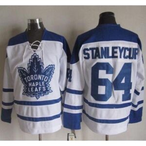 686193ce84ffc_1 Maple Leafs #64 Stanley Cup White CCM Throwback Third Stitched NHL Jersey