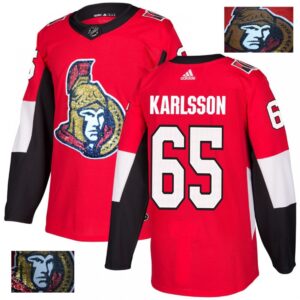 686193da65e08_1 Men's Ottawa Senators #65 Erik Karlsson Red Fashion Gold Stitched NHL Jersey