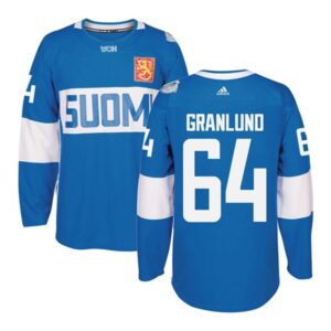 Team Finland #64 Mikael Granlund Blue 2016 World Cup Stitched NHL Jersey