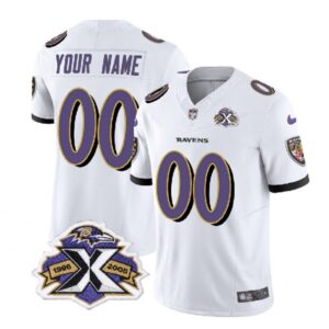 686193f038474_1 Men's Baltimore Ravens Active Player Custom White 2023 F.U.S.E With Patch Throwback Vapor Limited Jersey