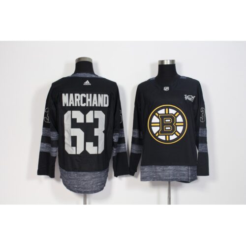 6861940d4b479_1 Men's Boston Bruins #63 Brad Marchand Black 1917-2017 100th Anniversary Stitched NHL Jersey