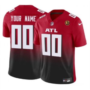 6861941617949_1 Men's Atlanta Falcons Active Player Custom Red 2023 F.U.S.E. With John Madden Patch Vapor Limited Stitched Football Jersey