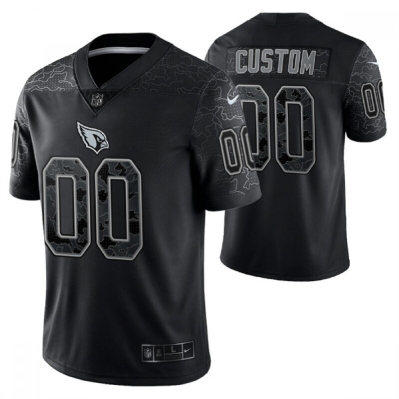 68619450efbfc_1 Men's Arizona Cardinals ACTIVE PLAYER Custom Black Reflective Limited Stitched Football Jersey