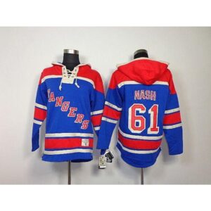 6861948418794_1 Rangers #61 Rick Nash Blue Sawyer Hooded Sweatshirt Stitched NHL Jersey