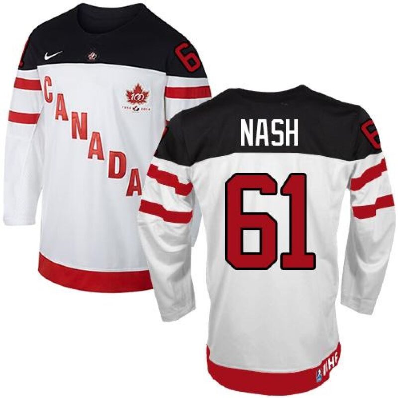 686194c35912f_1 Olympic CA. #61 Rick Nash White 100th Anniversary Stitched NHL Jersey