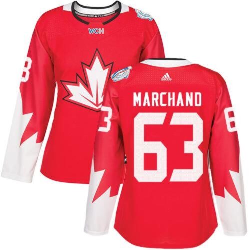 686194cd1089a_1 Team Canada #63 Brad Marchand Red 2016 World Cup Women's Stitched NHL Jersey