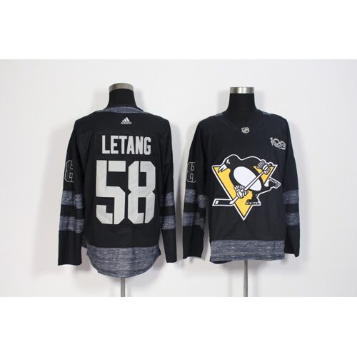 686195001ee0b_1 Men's Pittsburgh Penguins #58 Kris Letang Black 1917-2017 100th Anniversary Stitched NHL Jersey