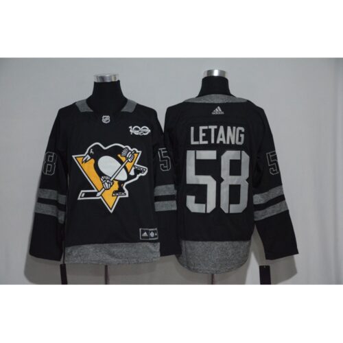 68619503471ec_1 Pittsburgh Penguins #58 Kris Letang Black Men's 1917-2017 100th Anniversary Stitched NHL Jersey