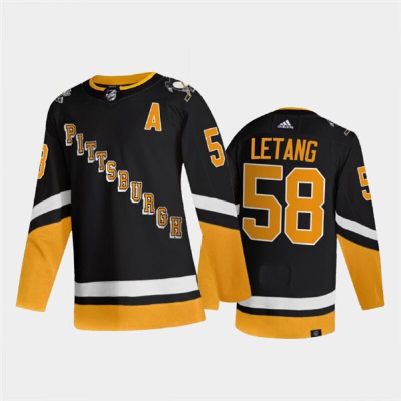 6861950d071dc_1 Men's Pittsburgh Penguins #58 Kris Letang 2021/2022 Black Stitched Jersey