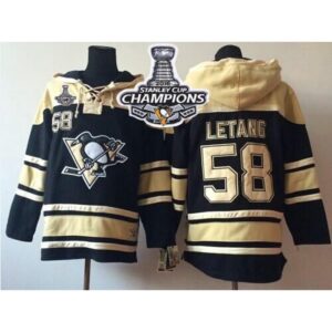 686195315a050_1 Penguins #58 Kris Letang Black Sawyer Hooded Sweatshirt 2016 Stanley Cup Champions Stitched NHL Jersey