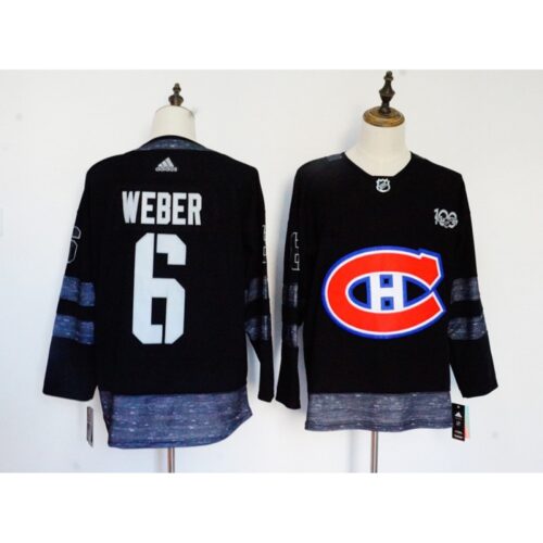 686195776f058_1 Men's Montreal Canadiens #6 Shea Weber Black 1917-2017 100th Anniversary Stitched NHL Jersey