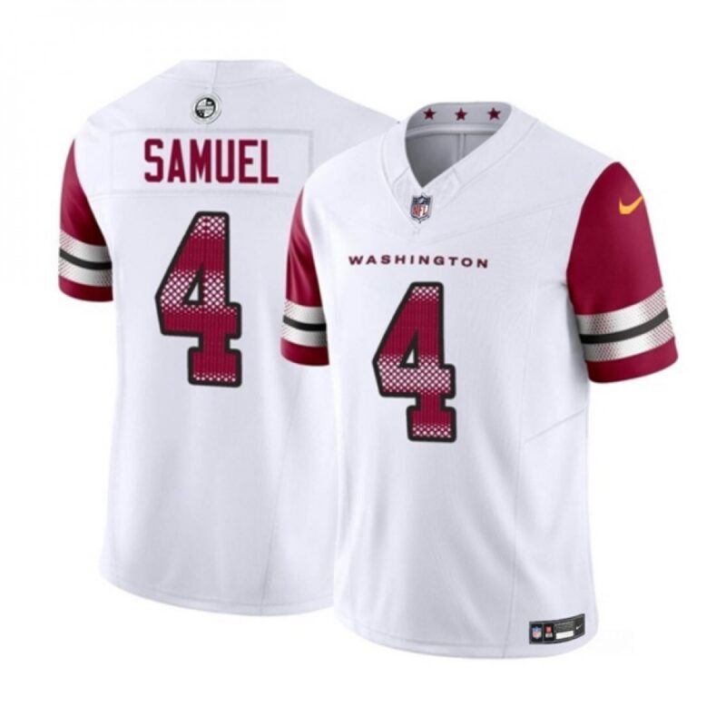 6861957aee617_1 Men's Washington Commanders #4 Curtis Samuel White 2023 F.U.S.E. Vapor Limited Stitched Football Jersey