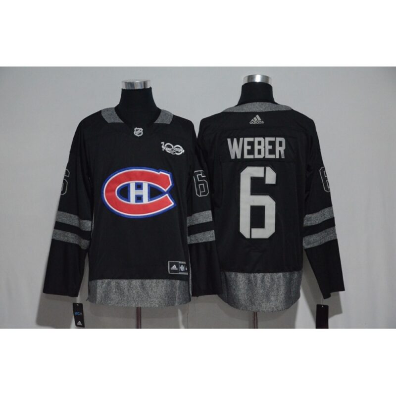 6861957da399e_1 Montreal Canadiens #6 Shea Weber Black Men's 1917-2017 100th Anniversary Stitched NHL Jersey