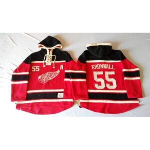 6861960ae1f46_1 Red Wings #55 Niklas Kronwall Red Sawyer Hooded Sweatshirt Stitched NHL Jersey