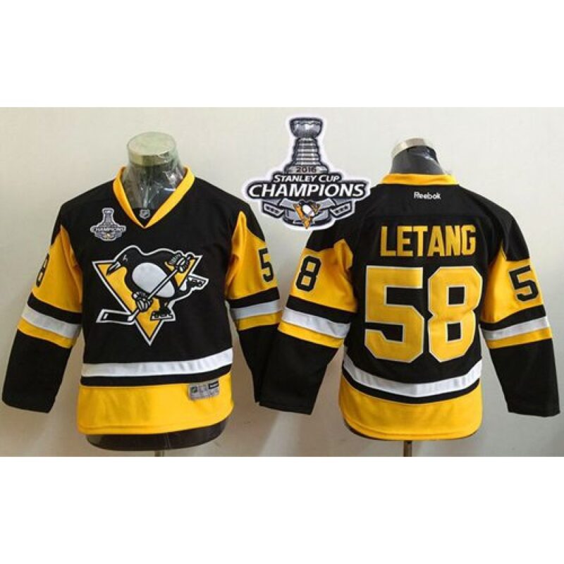 686196516ffa0_1 Penguins #58 Kris Letang Black Alternate 2016 Stanley Cup Champions Stitched Youth NHL Jersey