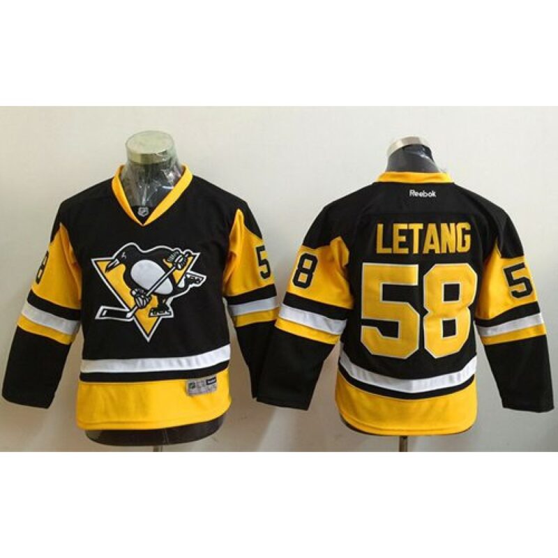 6861965469986_1 Penguins #58 Kris Letang Black Alternate Stitched Youth NHL Jersey