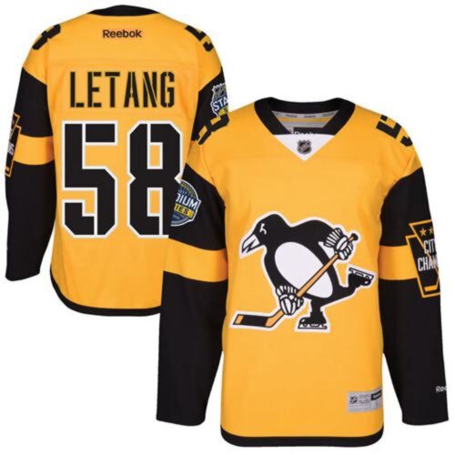 6861965755904_1 Penguins #58 Kris Letang Gold 2017 Stadium Series Stitched Youth NHL Jersey