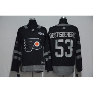 6861968d01daf_1 Philadelphia Flyers #53 Shayne Gostisbehere Black Men's 1917-2017 100th Anniversary Stitched NHL Jersey