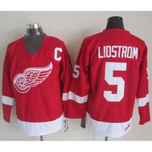 6861971bb20a0_1 Red Wings #5 Nicklas Lidstrom Red CCM Throwback Stitched NHL Jersey