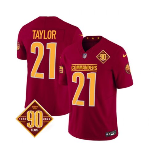 68619791d6e52_1 Men's Washington Commanders #21 Sean Taylor Burgundy 2023 F.U.S.E. 90th Anniversary Vapor Limited Stitched Football Jersey