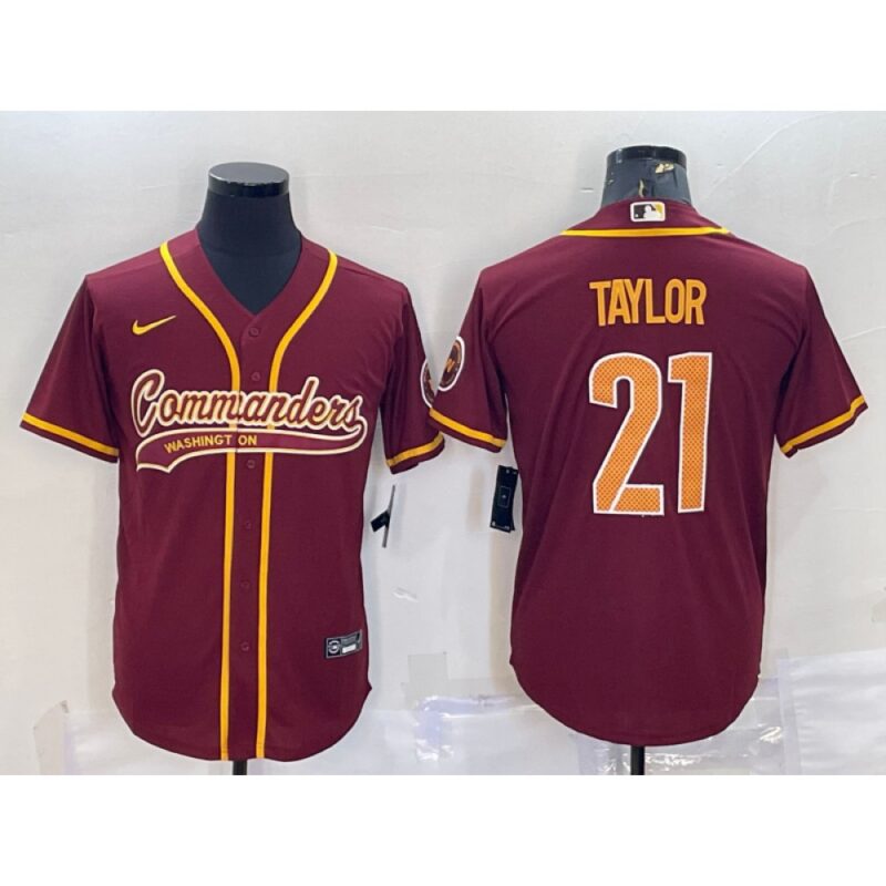 6861979da635c_1 Men's Washington Commanders #21 Sean Taylor Burgundy With Patch Cool Base Stitched Baseball Jersey