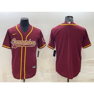 686197a64a468_1 Men's Washington Commanders Blank Burgundy With Patch Cool Base Stitched Baseball Jersey