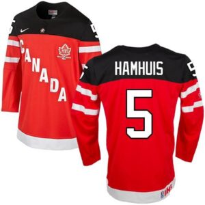 686197aeb0131_1 Olympic CA. #5 Dan Hamhuis Red 100th Anniversary Stitched NHL Jersey