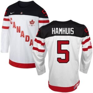 686197b1d0c27_1 Olympic CA. #5 Dan Hamhuis White 100th Anniversary Stitched NHL Jersey
