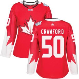 686197ba6f1b3_1 Team Canada #50 Corey Crawford Red 2016 World Cup Women's Stitched NHL Jersey