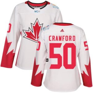 686197bd46040_1 Team Canada #50 Corey Crawford White 2016 World Cup Women's Stitched NHL Jersey