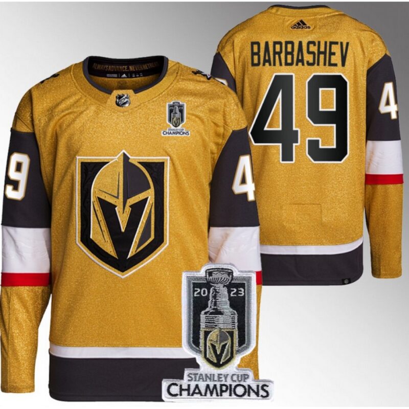 686197e51b65c_1 Men's Vegas Golden Knights #49 Ivan Barbashev Gold 2023 Stanley Cup Champions Stitched Jersey