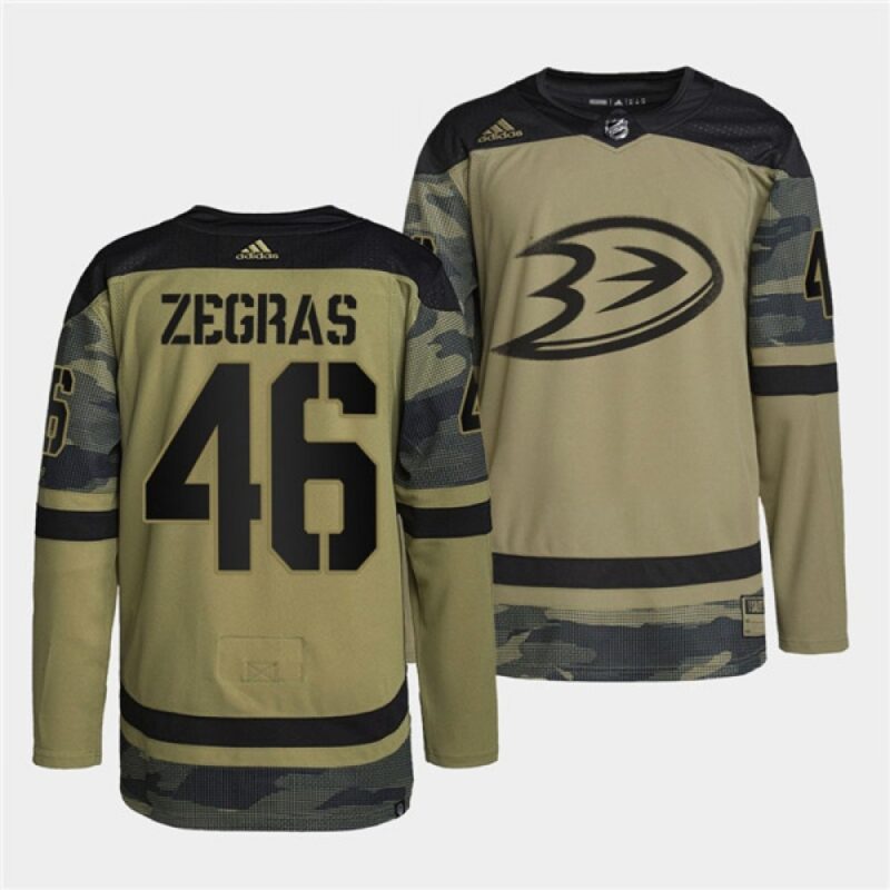 686197f40dde7_1 Men's Anaheim Ducks #46 Trevor Zegras 2022 Camo Military Appreciation Night Stitched Jersey