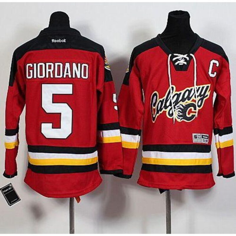 6861986eef501_1 Flames #5 Mark Giordano Red Alternate Stitched Youth NHL Jersey