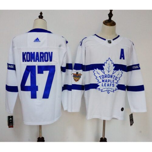 68619891a98ef_1 Men's Toronto Maple Leafs #47 Leo Komarov White 2018 NHL Stadium Series Stitched NHL Jersey