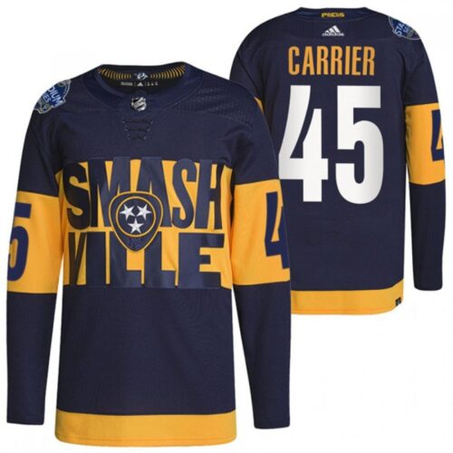 686198a04d25b_1 Men's Nashville Predators #45 Alexandre Carrier 2022 Navy Stadium Series Breakaway Player Stitched Jersey