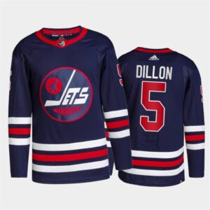 686198c2d6465_1 Men's Winnipeg Jets #5 Brenden Dillon 2021/22 Navy Stitched Jersey