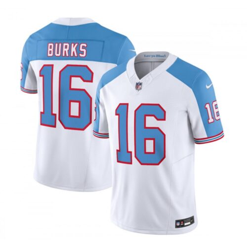 68619903e19cd_1 Men's Tennessee Titans #16 Treylon Burks White/Blue 2023 F.U.S.E. Vapor Limited Throwback Stitched Football Jersey