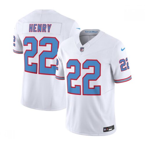 6861990f6564d_1 Men's Tennessee Titans #22 Derrick Henry White 2023 F.U.S.E. Vapor Limited Throwback Stitched Football Jersey